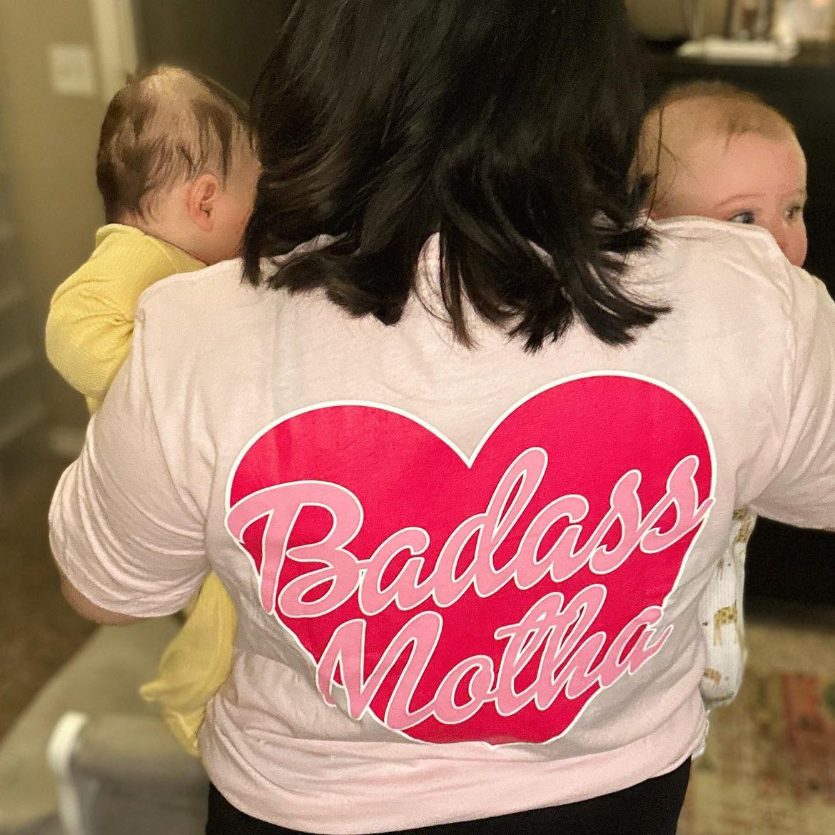 BADASS MOTHA VDAY - UNISEX PINK TEE