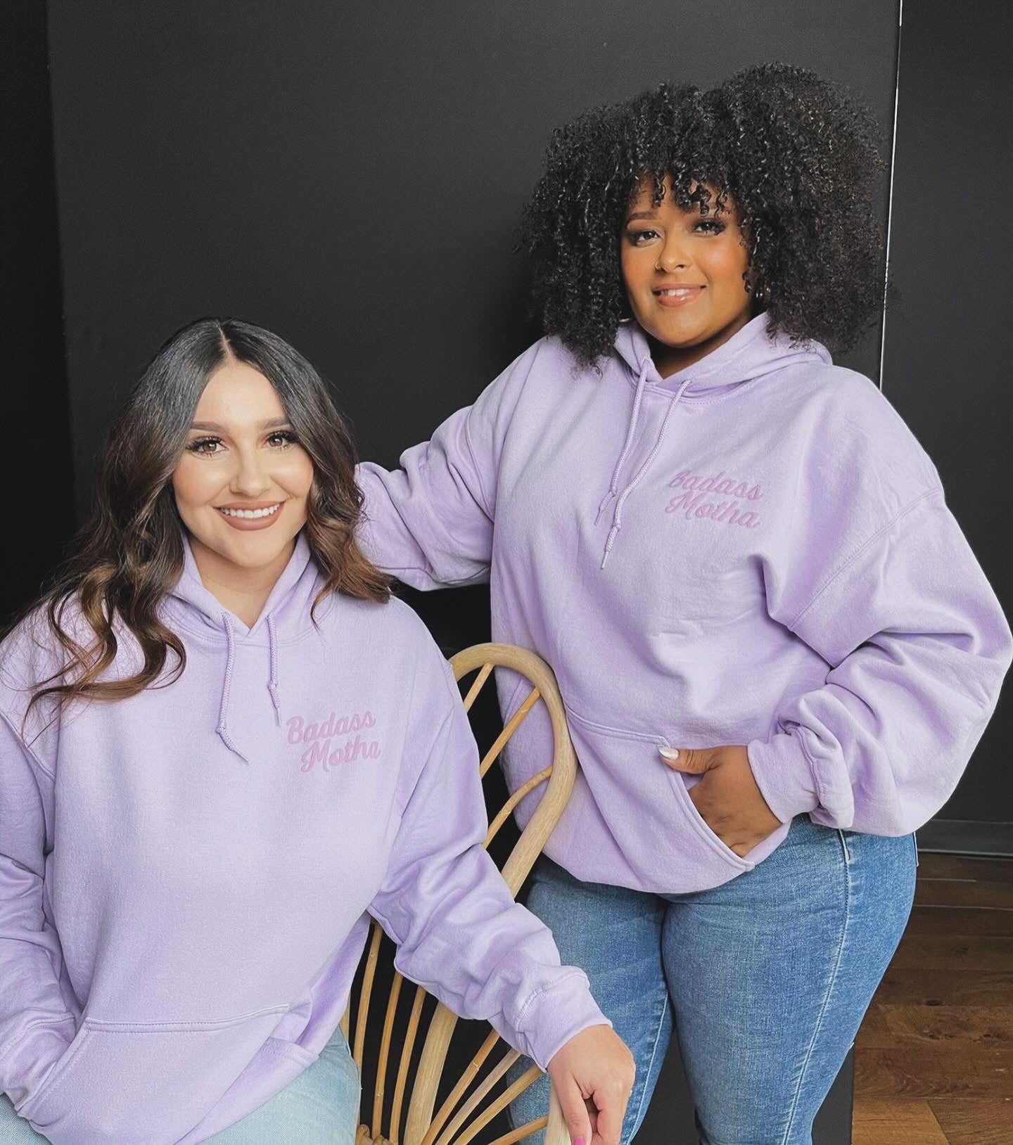 BADASS MOTHA - UNISEX LILAC PUFFY INK HOODIE