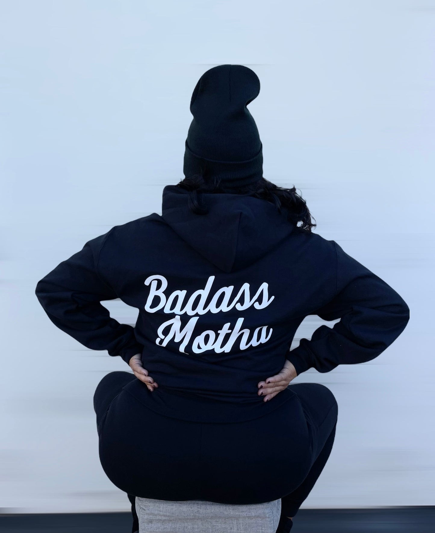 BADASS MOTHA - UNISEX BLACK HOODIE