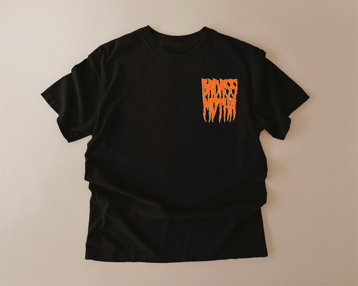 BADASS MOTHA (NEW SPOOKY COLLECTION) - UNISEX TEE (ORANGE)