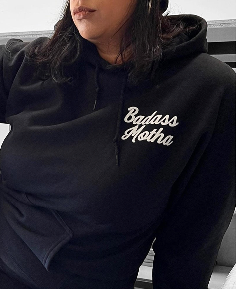 BADASS MOTHA - UNISEX BLACK HOODIE