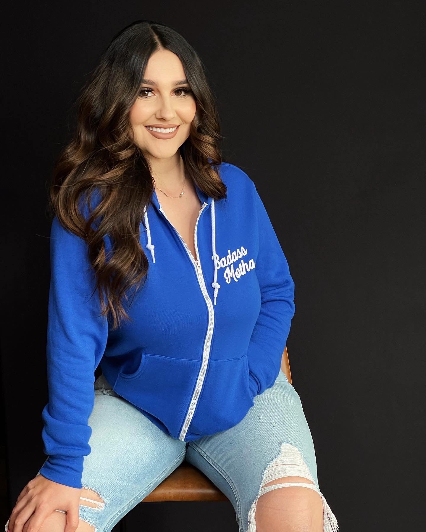 BADASS MOTHA - UNISEX ROYAL BLUE FLEECE ZIP