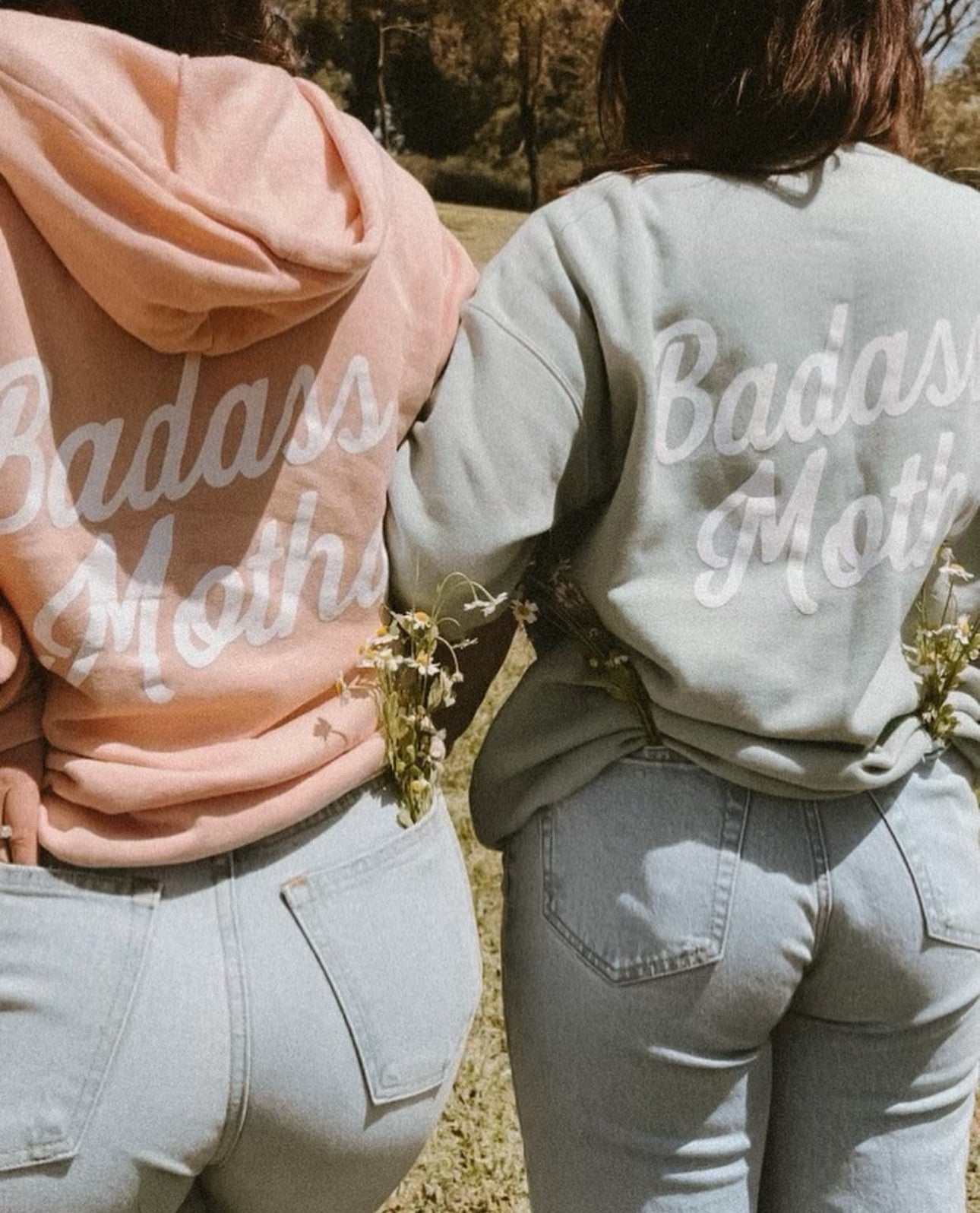 BADASS MOTHA - UNISEX DUSTY BLUE FLEECE CREW SWEATSHIRT