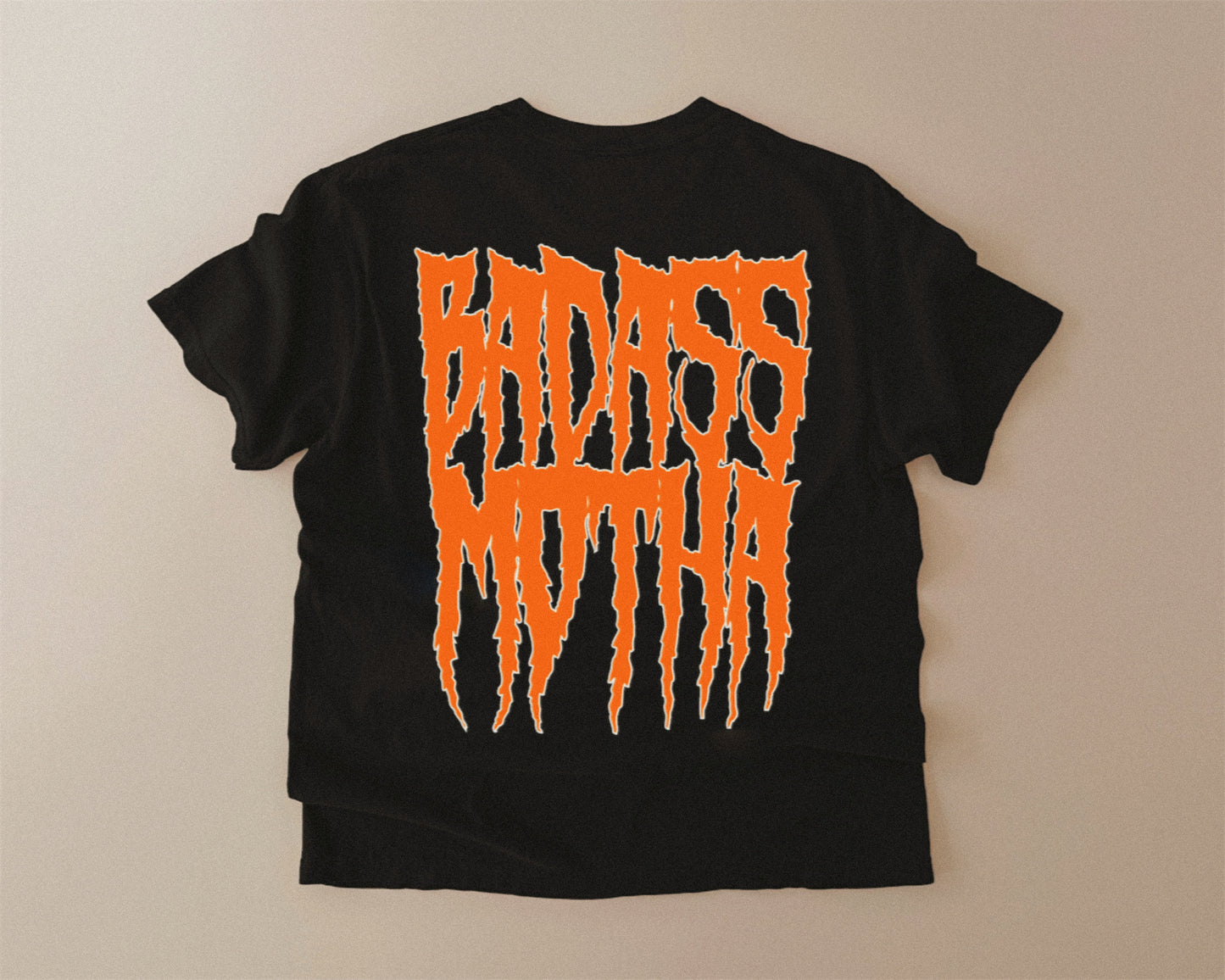 BADASS MOTHA (NEW SPOOKY COLLECTION) - UNISEX TEE (ORANGE)