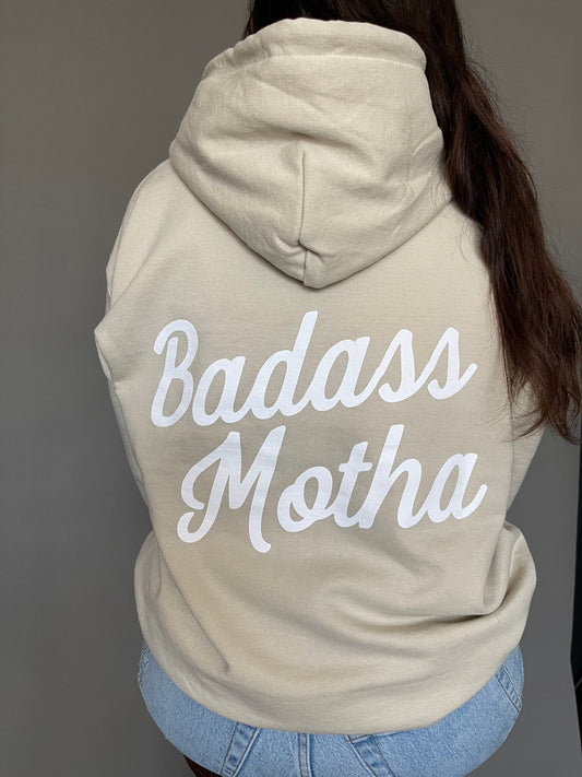 BADASS MOTHA - UNISEX SAND HOODIE