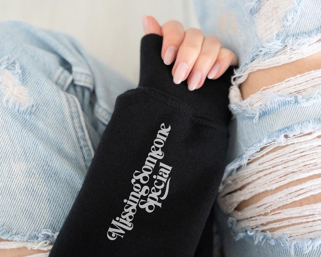 THE GRIEF CLUB - UNISEX BLACK CREW (WITH MESSAGE ON SLEEVE)