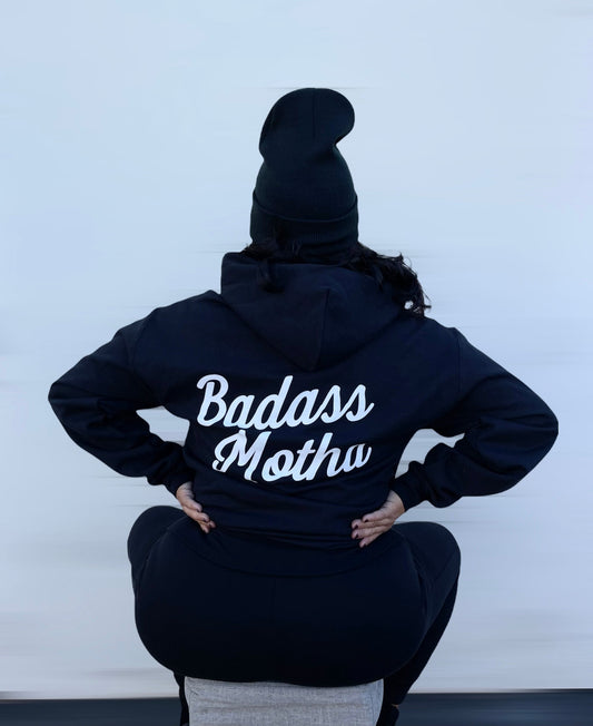 BADASS MOTHA - UNISEX BLACK HOODIE