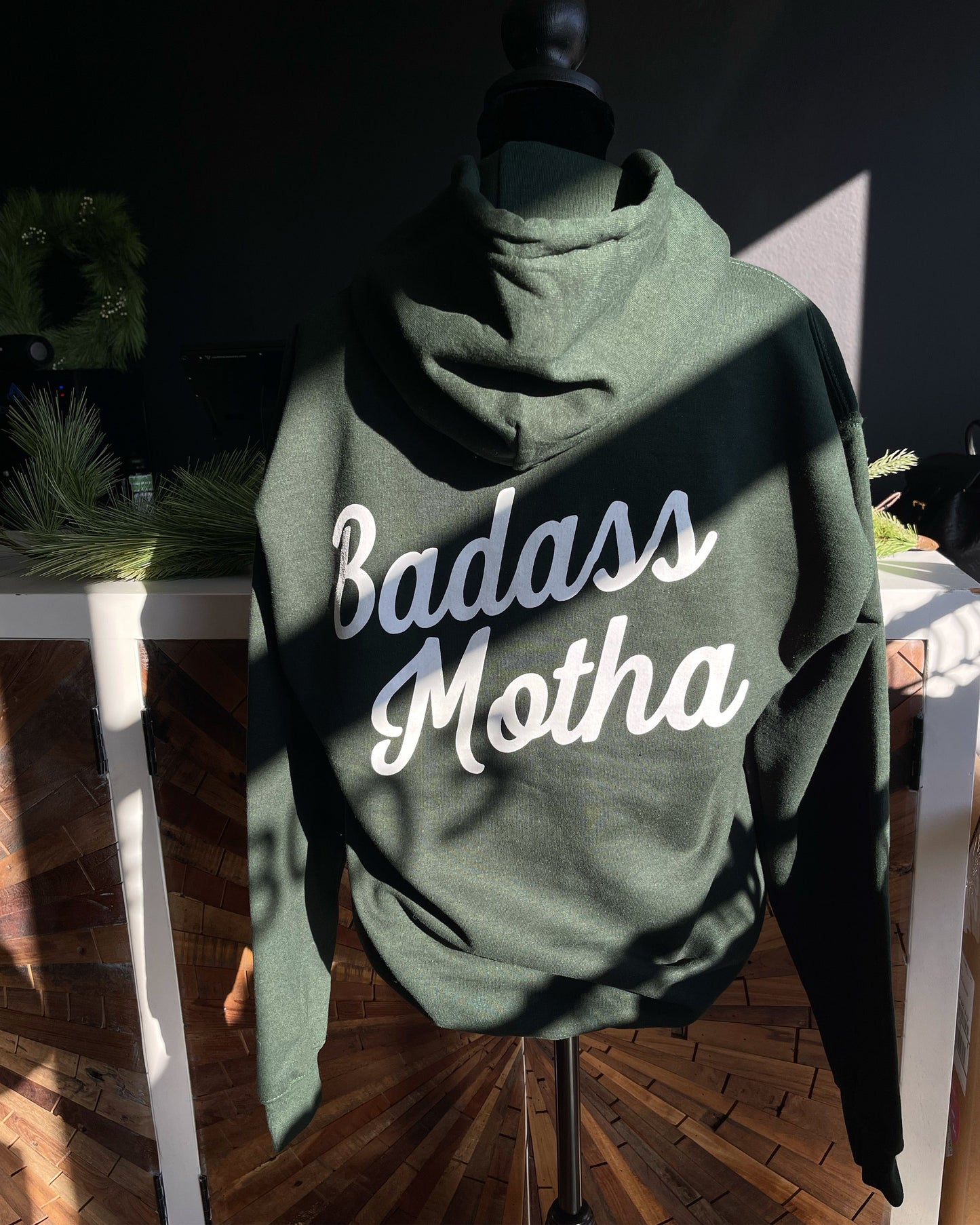 BADASS MOTHA - UNISEX GREEN HOODIE