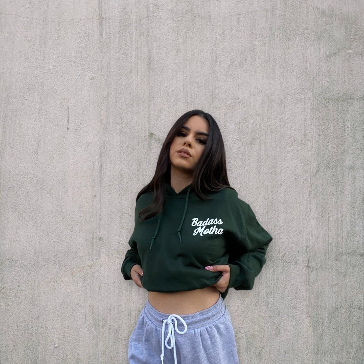 BADASS MOTHA - UNISEX GREEN HOODIE