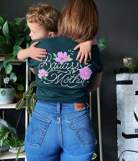 BADASS MOTHA (FLORAL) - UNISEX TEE