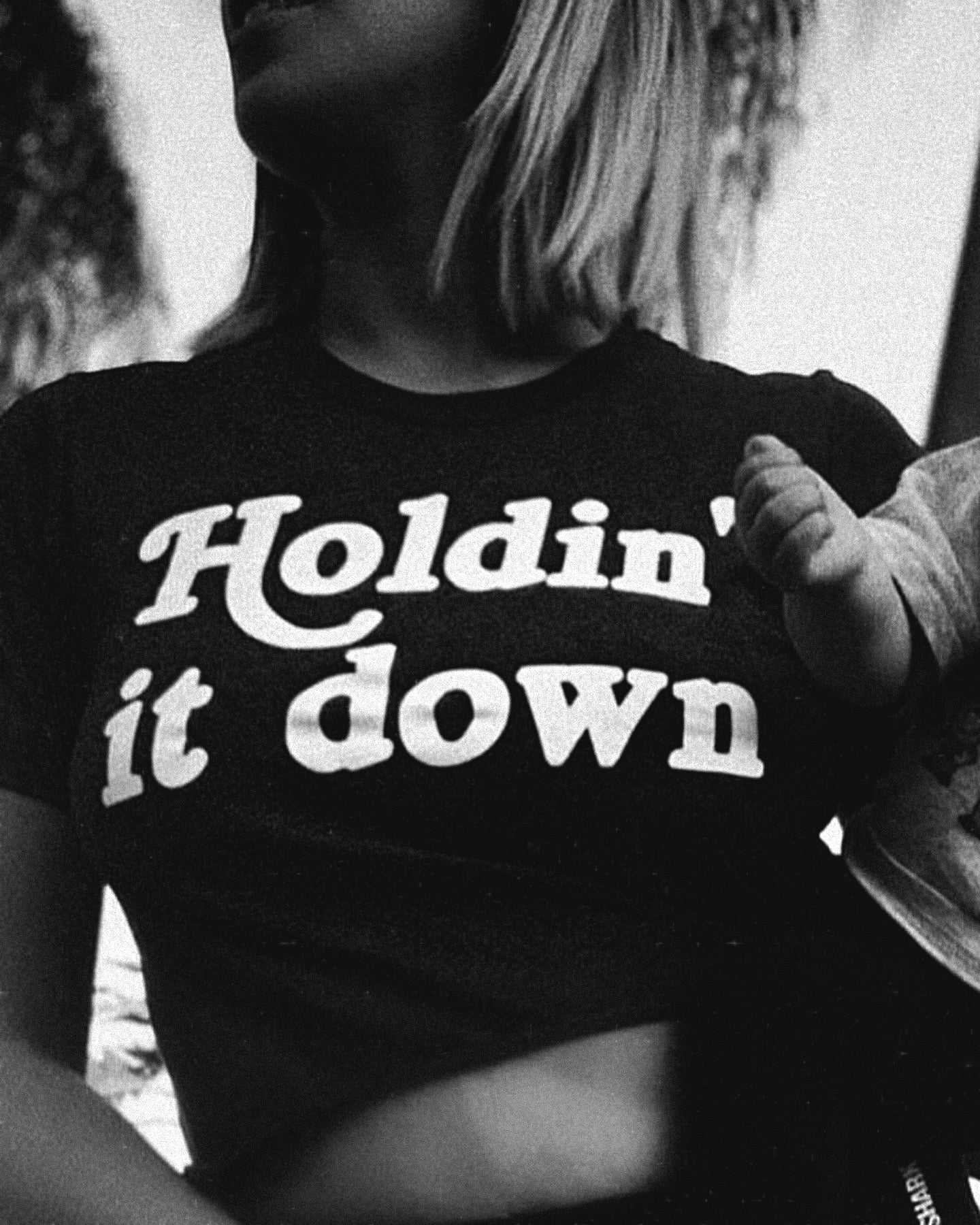 HOLDIN' IT DOWN - UNISEX BLACK TEE