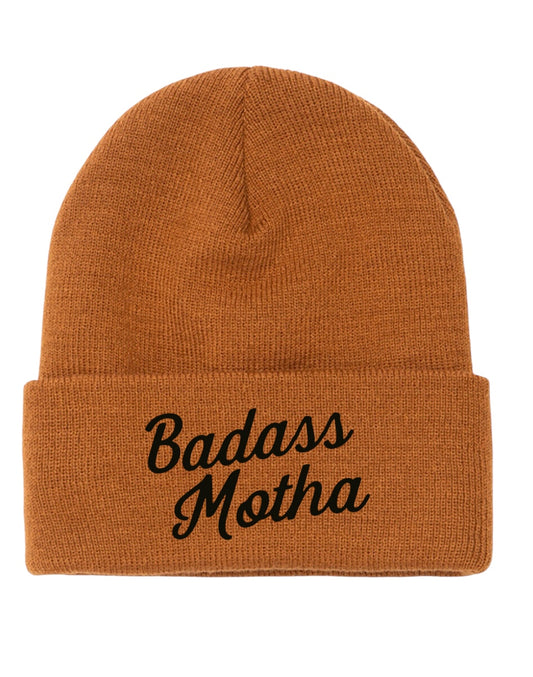 BADASS MOTHA - EMBROIDERED BEANIE (AUTUMN INSPIRED)